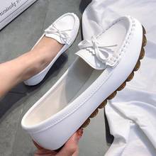 Zapatos de enfermera con suela de goma para mujer, mocasines finos de cuero suave con fondo suave, color blanco Primavera, 2021 2024 - compra barato