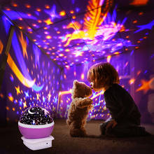 Brelong projetor rotativo de led, luz noturna estrelada, unicórnio, luz de projeção romântica, céu, atmosfera de luz infantil, presente 2024 - compre barato