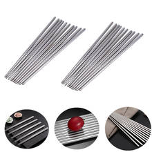 10 Pairs Stainless Steel Chinese Chopsticks Non-slip Metal Chop Sticks Set Reusable Food Sticks Tableware Wedding Party Supplies 2024 - buy cheap