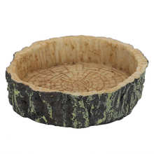 Reptile Feeder Reptile Feeding Bowl Reptile Water Dish Food Bowl Synthetic Resin Round Pet Eating Pot for Tortoise Terrapin 2024 - buy cheap