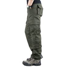 Pantalones Cargo para hombre, pantalón táctico informal, de algodón, con múltiples bolsillos, estilo militar, Otoño, 2019 2024 - compra barato