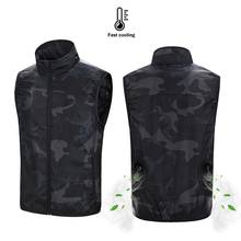 Men Waterproof Summer Air Conditioning Clothes Fishing Vest Camouflage Outdoor Vest Cooling Hiking Vest USB Fan Cooling Hunting 2024 - buy cheap