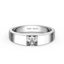 0.5CT Princess Cut Moissanite Diamond Ring 14K White Gold Fine Wedding Anniversary Jewelry 2024 - buy cheap