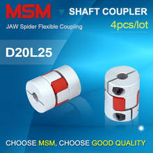 Acoplamiento de eje MSM D20L25, acoplador de Motor de mandíbula de goma Flexible de 4mm, 5mm, 6mm, 8mm, 10mm, kits CNC para parejas de impresoras 3d de aluminio, 4 Uds. 2024 - compra barato