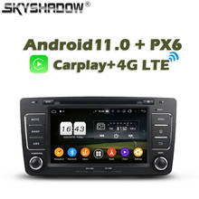 Sem fio carplay px6 carro dvd player android 11.0 4gb + 64gb gps rds rádio wifi bluetooth 5.0 para vw skoda octavia 2009 -2012 2013 2024 - compre barato