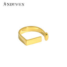 ANDYWEN-Anillos ajustables de Plata de Ley 925 con Línea Abierta, joyería de fiesta de boda, Rock, Punk, Simple, de lujo, 2020 2024 - compra barato