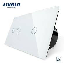Livolo-interruptor rf com tecnologia rf, controle remoto, 1 gang, painel de vidro temperado, iluminação para parede 2024 - compre barato
