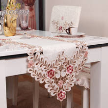 Table Runner Europe Embroidered Tassel Table Runners Table Flag Table Cover Cup Mat Pink Flower Banner Pad Tv Cabinet Cloth 2024 - buy cheap