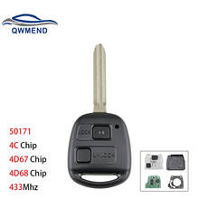 Умный Автомобильный ключ BHKEY 50171 с 2 кнопками, дистанционный ключ для Toyota Avensis Kluger RAV4 Prado Tarago, 433 МГц, чип 4D67 2024 - купить недорого