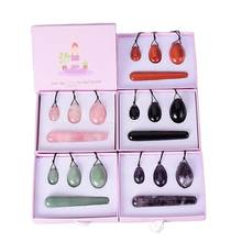 Drill Yoni Egg 4 Pcs /Set Natural Massage Crystal Rose Quartz Ball Kegel Exercise Tool Jade Pelvic Floor Muscle Vaginal Massager 2024 - buy cheap