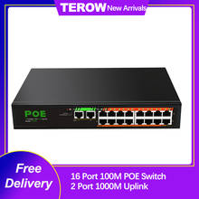 16 Port 100M POE Switch Fast Switch with 2 port 1000M uplink 1 port SFP PoE Ethernet Switch PoE 48V switch for ip camera 2024 - buy cheap