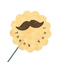 Kraft Mustache Thank You Stickers,DIY Cake Biscuit Candy Gift Box Sticker,Invitation Stickers,Party Favor Envelope Stickers 2024 - buy cheap