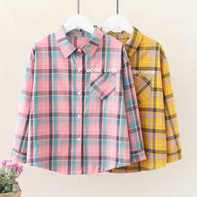 Casual New Baby Girls Blouses Spring & Autumn Cotton Plaid Kids Shirts Tops Toddler Girls Clothes Fashion Children Outfit 2024 - buy cheap