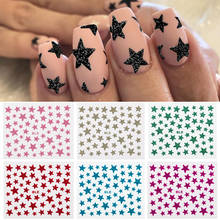 Nail Stickers 3D Nail Slider Stars Stickers Glitter Shiny Decoration Decal DIY Transfer Adhesive Colorful Nail Art Tips Manicure 2024 - buy cheap
