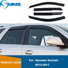 Deflectores de ventana lateral para Hyundai Santafe Santa fe 2012, 2013, 2014, 2015, 2016, visera negra, deflectores de sol y lluvia, SUNZ 2024 - compra barato