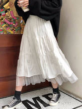 Boho Long Skirt for Women Skirts Harajuku Korean Style White Black Maxi Skirt for Teenagers High Waist Skirt School Skirts 2024 - buy cheap