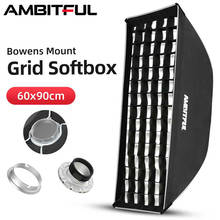 AMBITFUL-Softbox de rejilla de panal de 24 "x 35", 60x90cm, con Bowens o Profoto o soporte Elinchrom para Flash estroboscópico de estudio 2024 - compra barato