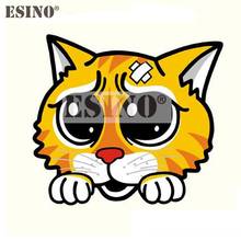 Funny Creative Cartoon Animal Kitten Car Sticker Lovely Yellow Cat with Band Aid Tears in Eye Decoration Car Windows Styling 2024 - buy cheap