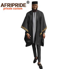 Ropa Africana Agbada para hombre, traje de caftán blanco de 4 piezas, camisa de manga larga, pantalones y sombrero Ankara A2016020 2024 - compra barato