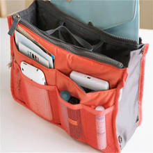 Portable Organizer Insert Bag Women Nylon Travel Insert Double Zipper Handbag Purse Large Liner Lady Compartment Cosmetic Bag 2024 - buy cheap