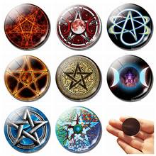 Pentagram 30 MM Fridge Magnet Pentacle Geometry Occult Wiccan Glass Dome Magnetic Refrigerator Stickers Note Holder Home Decor 2024 - buy cheap