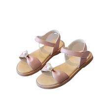 Girls Sandals Summer Cute Bow Pearl Little Girl Shoes Kids Princess Shoes Flat Heels Girls Beach Sandals SMG277 2024 - buy cheap