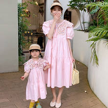 Family Matching Mother Daughter Dresses Summer Dot Print Chiffon Dress Mommy and Me Clothes Family Outfits Vestido Madre E Hija 2024 - buy cheap