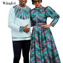 African Clothes for Couples Dashiki Mens Shirt and African Print Women Dresses Couple Costume for Party Wedding WYQ209 2024 - buy cheap