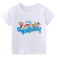 Camiseta de dibujos animados de doraemon para niños y niñas, 11 colores, disfraz, 2, 4, 6, 8, 10, 12T 2024 - compra barato