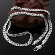 Yanhui nova corrente da moda de 5mm s925 colar de prata esterlina pingente joias masculinas promoção colar lateral mulheres prata 925 joias 2024 - compre barato