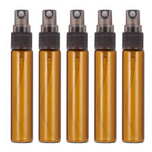 5pcs 10ml Amber Glass Bottle Refillable Spray Bottles Essential Oil Atomiser For Vegetable Oil Essence Perfume Storing Container 2024 - buy cheap
