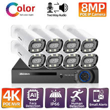 Sistema de Seguridad de cámara CCTV, Kit de 8 canales, POE, 5MP, NVR, visión nocturna en Color para exteriores, VIDEOVIGILANCIA IP, 4K, XMEYE 2024 - compra barato