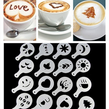 Modelo de arte para café, formas de café com figuras de flor, cappuccino, café e barista, 16 unidades 2024 - compre barato