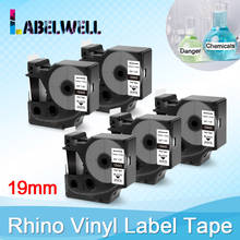 Labelwell 5pk виниловые промышленные этикетки 18445 19 мм совместимые с dymo rhino IND виниловые этикетки для Rhino 6000 5000 5200 2024 - купить недорого