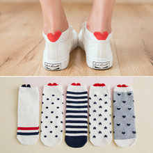 5Pairs New Arrival Women Cotton Socks Pink Cute Cat Spring Ankle Short Socks Casual Cartoon Animal Kawaii Gril Haapy Size 34-40 2024 - buy cheap