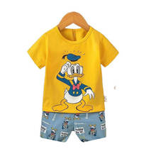 Ropa Infantil de diseño de dibujos animados para bebé, Camiseta de algodón + Pantalones cortos, conjuntos de ropa informal para bebé 2024 - compra barato