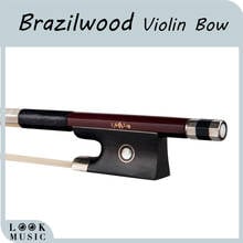 4/4 arco de violino brasileira octagonal, sapo de ébano com incrustação de olho de paris, aperto de pele de carneiro branco da mongólia, crina 2024 - compre barato