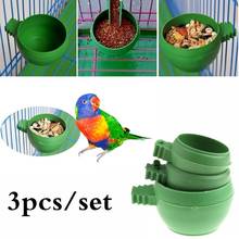 3 Pcs/set Mini Bird Parrot Food Water Bowl Feeder Plastic Pigeons Birds Cage Sand Cup Feeding Holder  Bird Feeder 2024 - buy cheap