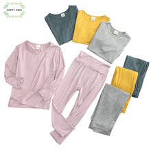 2pcs Spring Autumn Baby Clothing Set Kids Boys Girls Soft Comfy Modal Pajamas Set Toddler Full Sleeve Solid Sleepwear Outfit Set 2024 - buy cheap