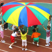 2-6M de diámetro, para acampar al aire libre, paraguas arcoíris, juguete de paracaídas, saco de salto, juego interactivo de trabajo en equipo, juguete para regalo de niños 2024 - compra barato