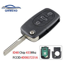 QWMEND Remote Car Key for Audi 4D0837231A 3BUT for Audi A3 A4 A6 A8 Old Models 1999-2002 Flip Key for Car ID48 Chip 433Mhz 2024 - buy cheap