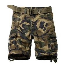 Pantalones cortos de camuflaje para hombre, Shorts masculinos de estilo militar con muchos bolsillos, pantalones cortos tácticos de camuflaje azul, Bermudas de verano 2024 - compra barato
