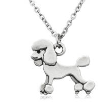 Vintage Cute Cartoon Poodle Dog Charms Statement NecKlace Animal Pendant For Women Jewelry Pet Gifts Stainless Steel Long Chain 2024 - buy cheap