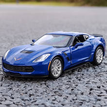 Высокая имитация изысканных литых игрушечных автомобилей: RMZ city, Стайлинг автомобиля Chevrolet Corvette C7 Grand Sport 1:36, Игрушечная модель из сплава 2024 - купить недорого