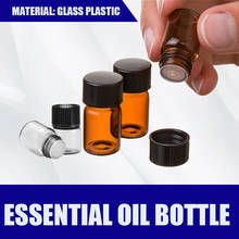 Botella de aceite esencial de ámbar de PVC, vidrio fino, frascos de aceite de Perfume marrón, botella de prueba de muestra con reductor de orificio, 1/2/3 ML, 10 Uds. 2024 - compra barato