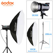 Godox DE300 300W/300WS Photo Studio Flashlight Strobe Lighting Kit + Octagon Softbox 95cm with Bowens Mount + 2.8M Light Stand 2024 - buy cheap