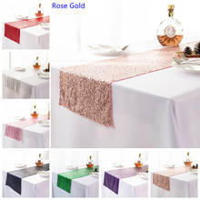 Rose gold Sequin Table Runners Glitter Sparkle Glam Table clothes for Wedding decoration Party Banquet Christmas Home Decor 2024 - buy cheap