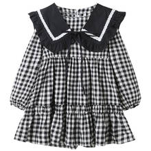 4 To 14 Years Kids and Teen Girls Plaid Princess Dress Spring 2022 New Fashion Loose Casual Patchwork Clothing Cotton, #1187 2024 - buy cheap