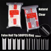500Pcs/Bag Extra Long Square False Nail Tips C Curved Straight Nails Manicure Nail Tools Artificial Acrylic Fake Nails Tips 2024 - buy cheap