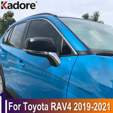 Acessórios cromados para toyota rav4 rav 4 2019 2020 2021., adesivo de pilar, tampa dos espelhos retrovisores da porta lateral 2024 - compre barato